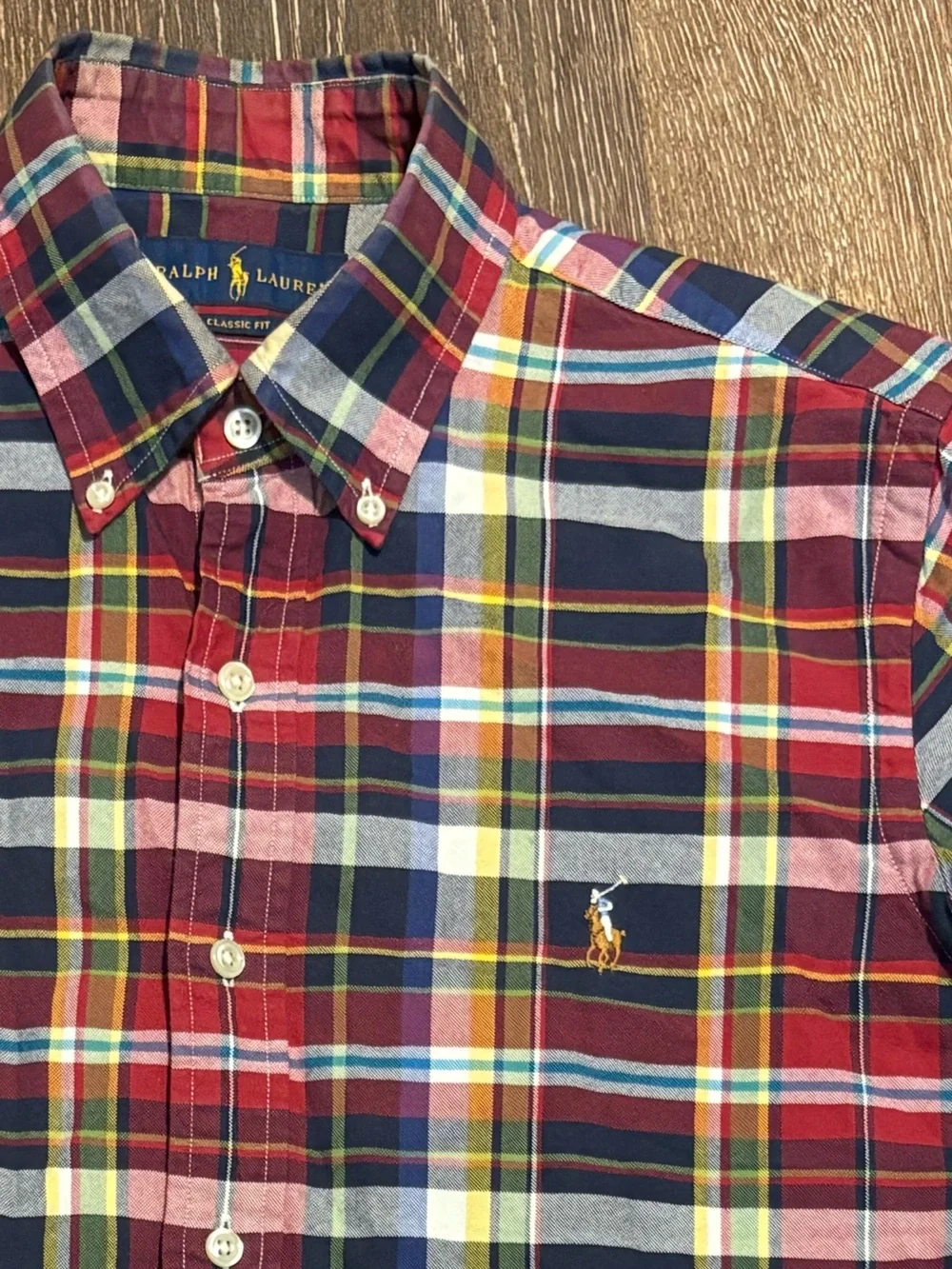 Polo by Ralph Lauren Red Navy Yellow Plaid Button-Down Shirt